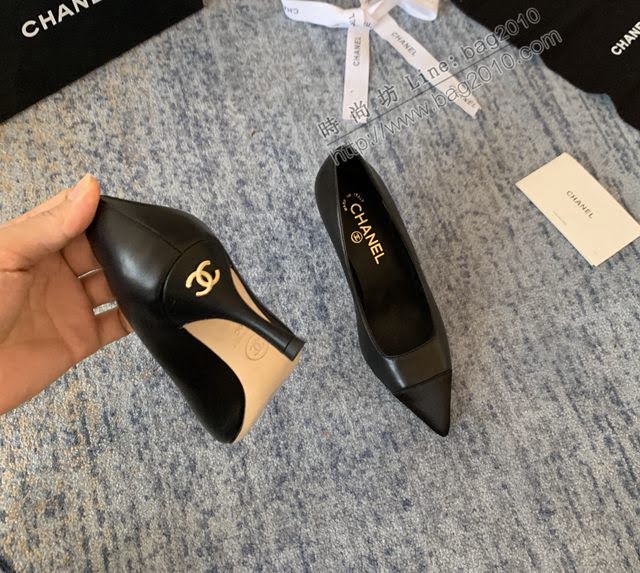 Chanel女鞋 香奈兒2020Cruise新款 小香單鞋 Chanel羊皮高跟涼鞋  naq1120
